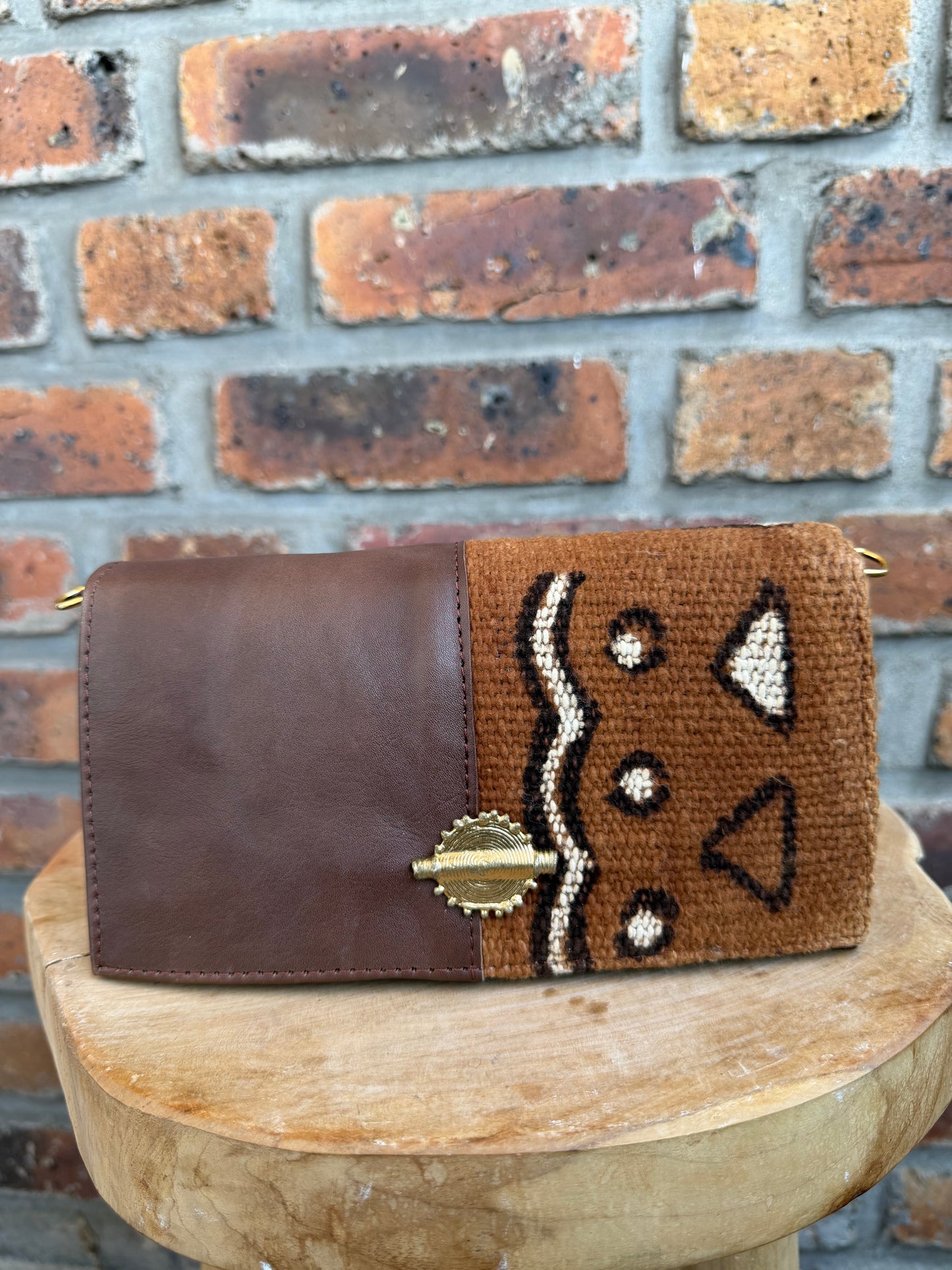 Mini sac bogolan et cuir