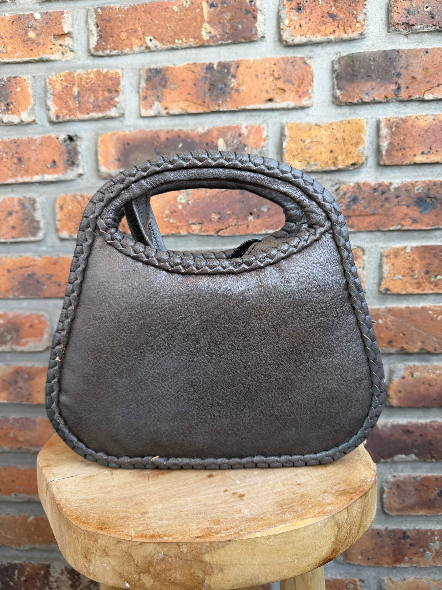 Sac gravé cuir
