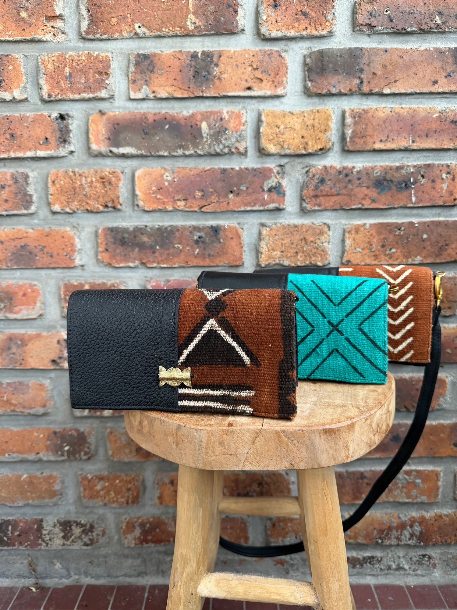 Mini sac Bogolan cuir