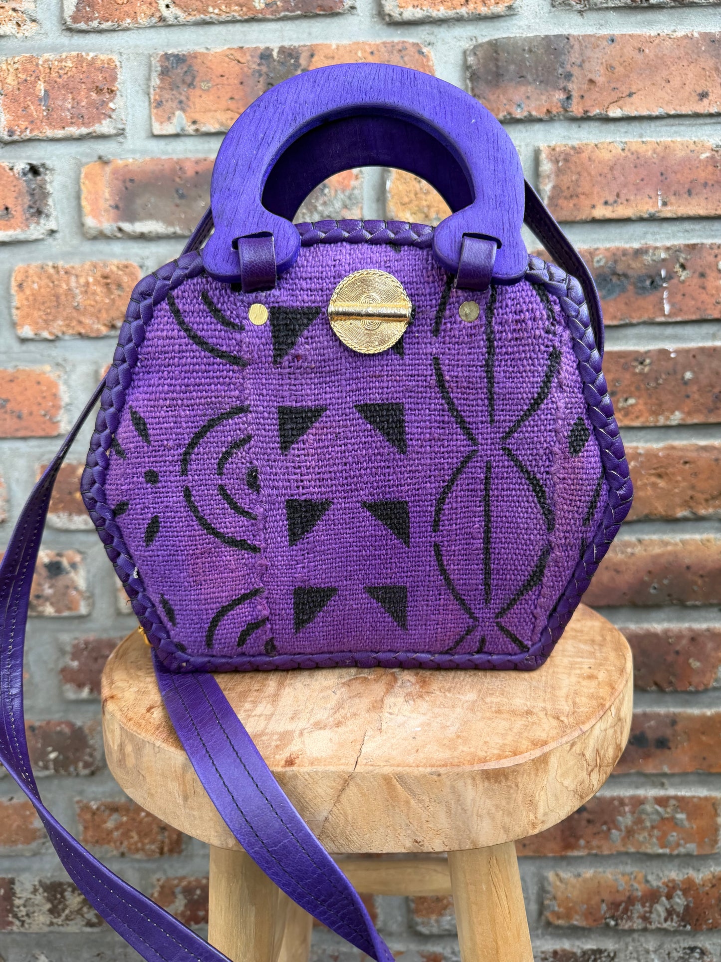 Sac Bogolan cuir et baoule