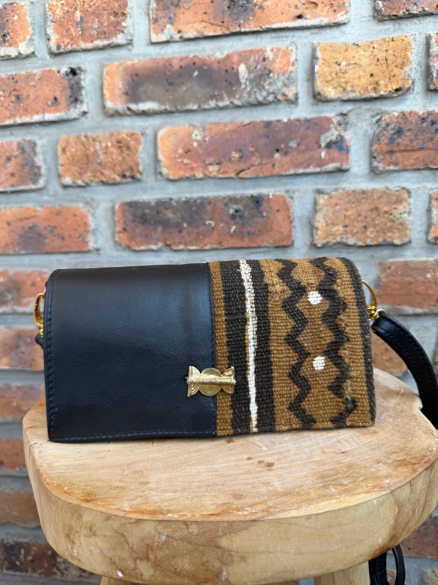 Mini sac bogolan et cuir