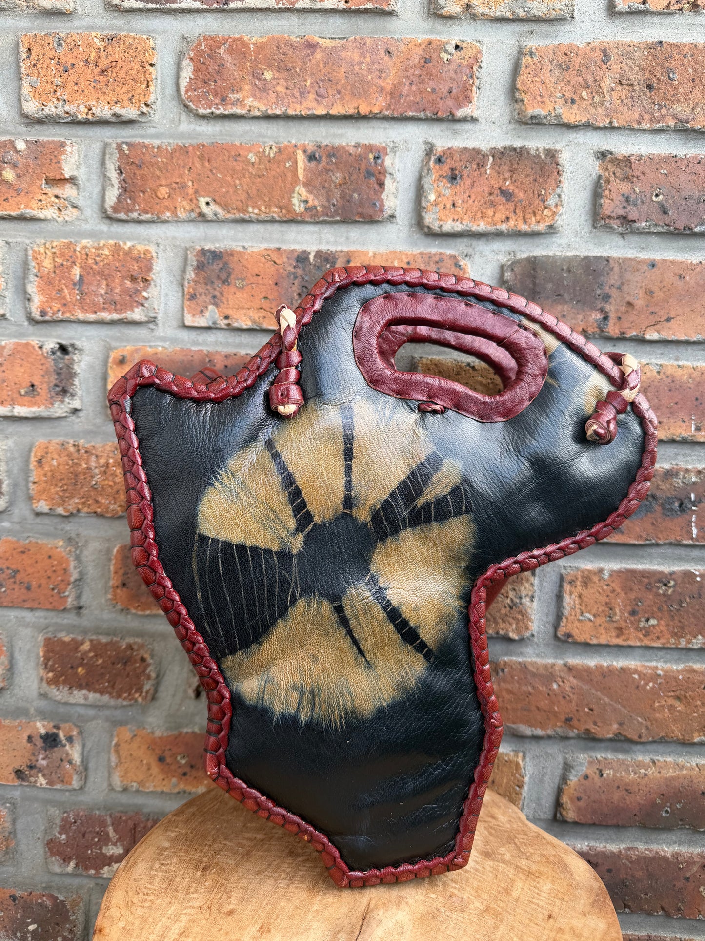 Sac carte d'Afrique – Tissu Mandjak et  Cuir