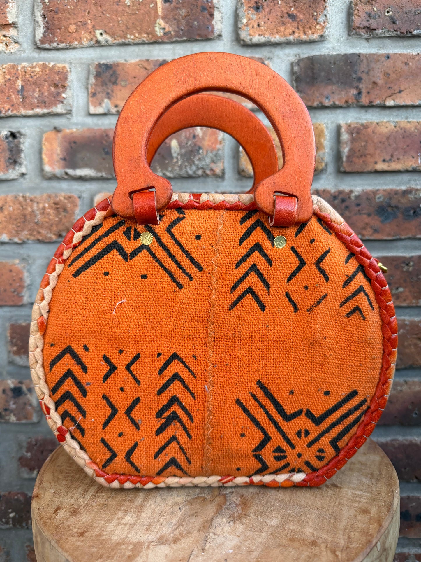 Sac en cuir et bogolan