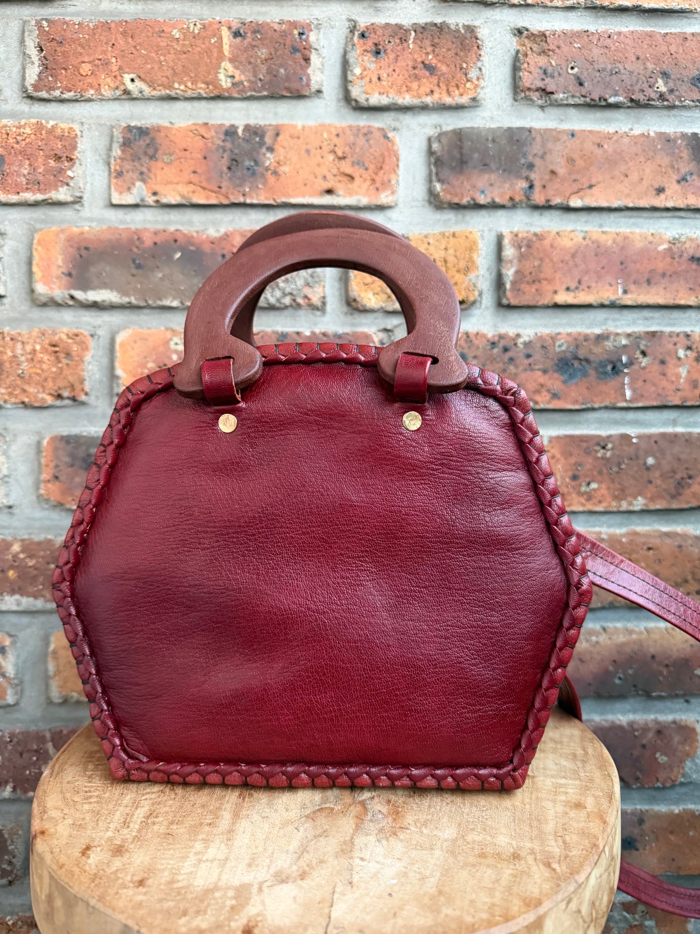 Sac Bogolan cuir Baoulé